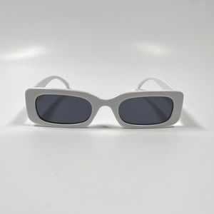 rectangle white frame sunglasses